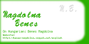 magdolna benes business card